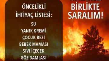 Efeler’den yangın bölgelerine yardım eli