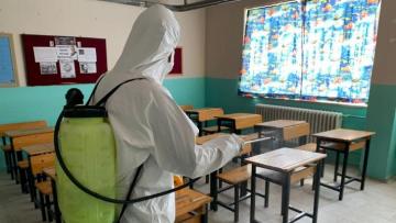Germencik’te okullar dezenfekte edildi