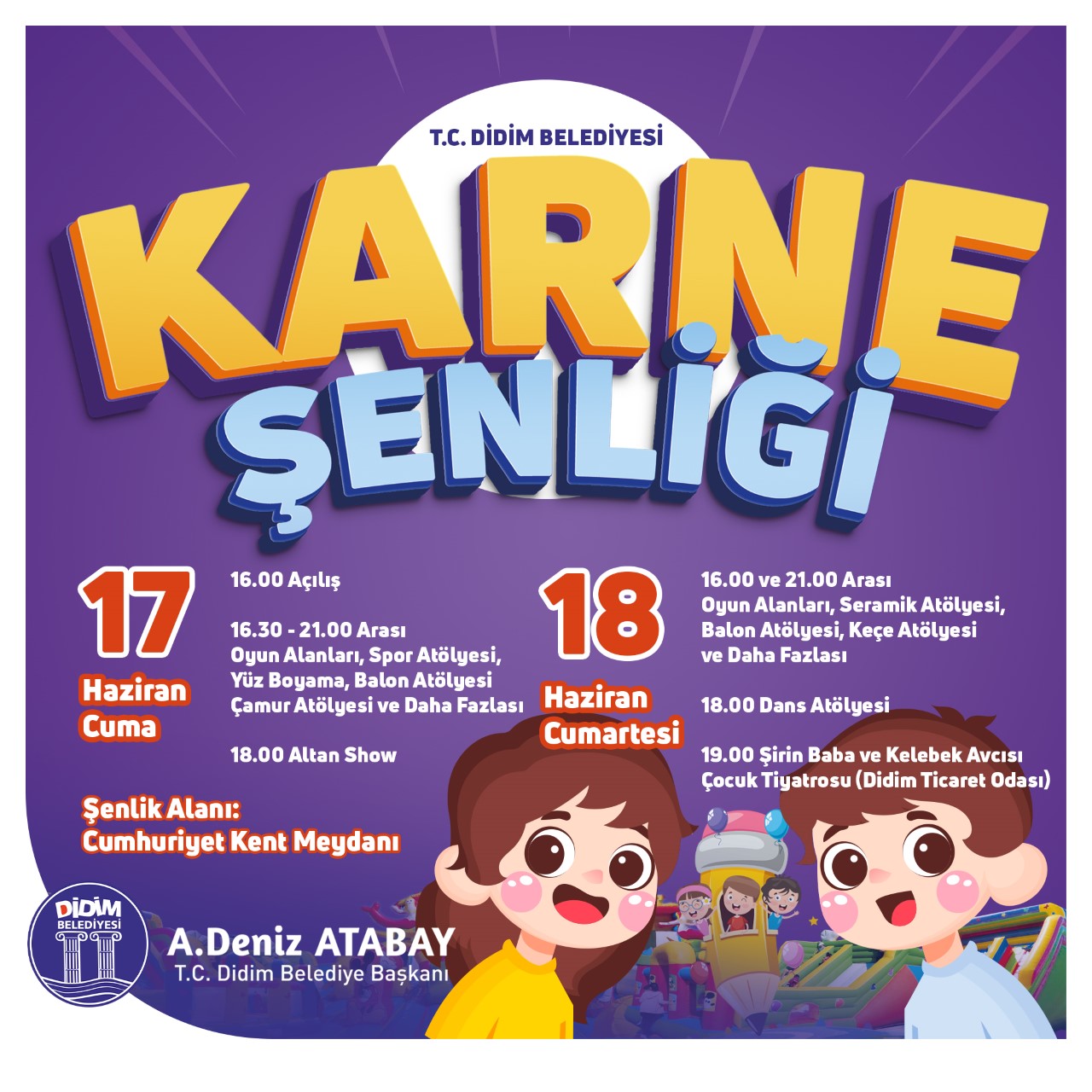 BAŞKAN ATABAY’DAN DİDİMLİ ÇOCUKLARA KARNE HEDİYESİ