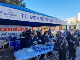 AYDIN BÜYÜKŞEHİR BELEDİYESİ’NDEN MİRAÇ KANDİLİ’NDE HELVA HAYRI
