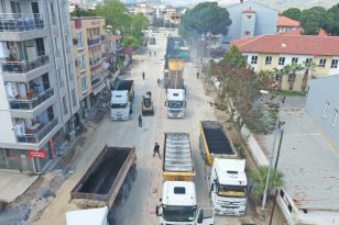 BÜYÜKŞEHİR BELEDİYESİ YOL YAPIM ÇALIŞMALARINI SÜRDÜRÜYOR